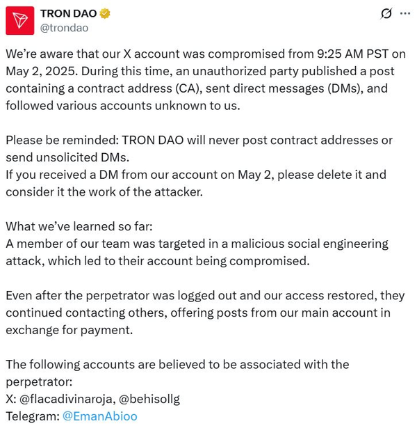 Nhiều tài khoản X của các dự án lớn như Tron DAO và Curve Finance bị hacker chiếm quyền, thiệt hại hàng chục nghìn USD